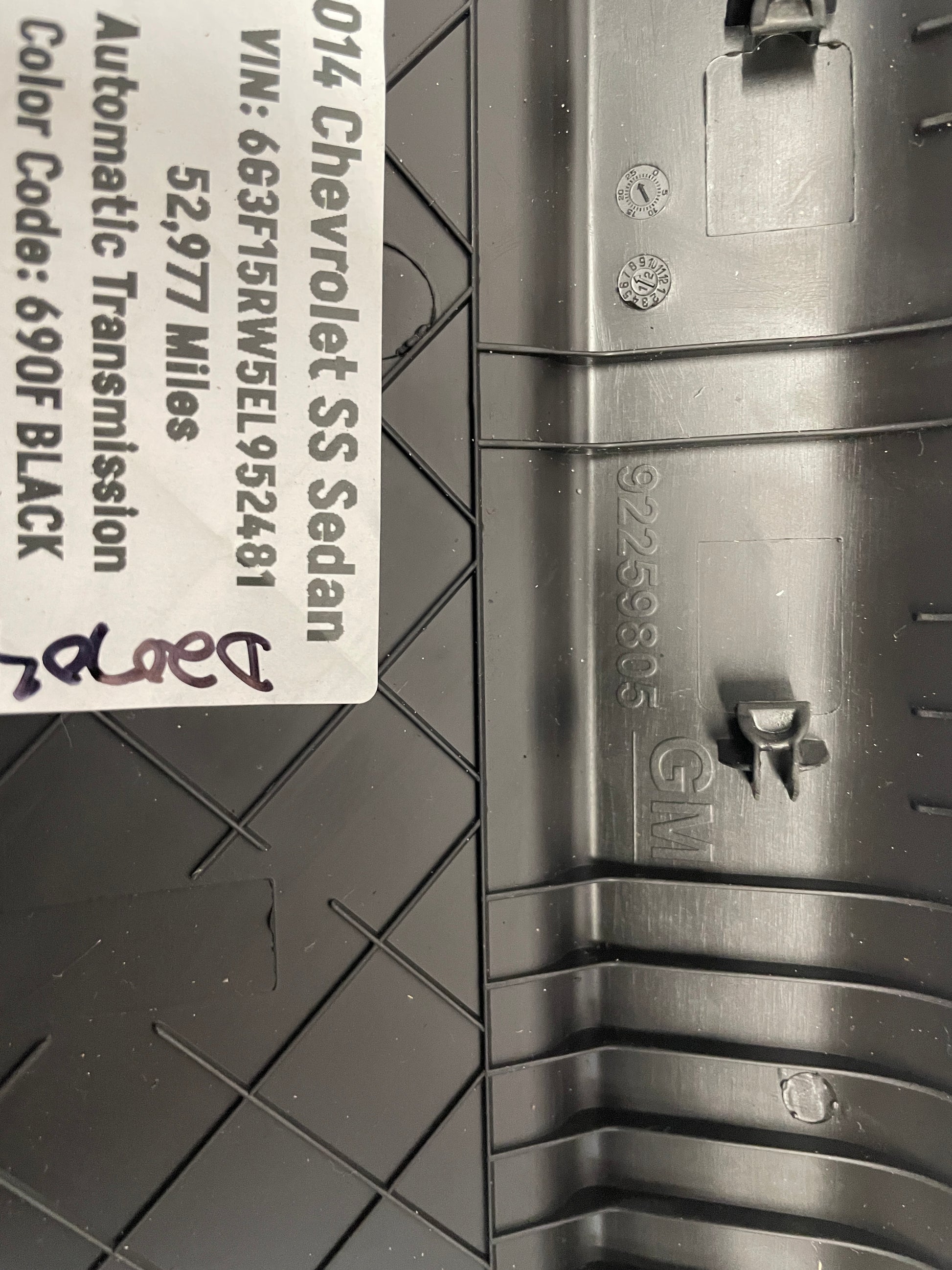 2014 Chevrolet SS Sedan Glove Box Rubber Mat Insert OEM - Day's Parts Yard