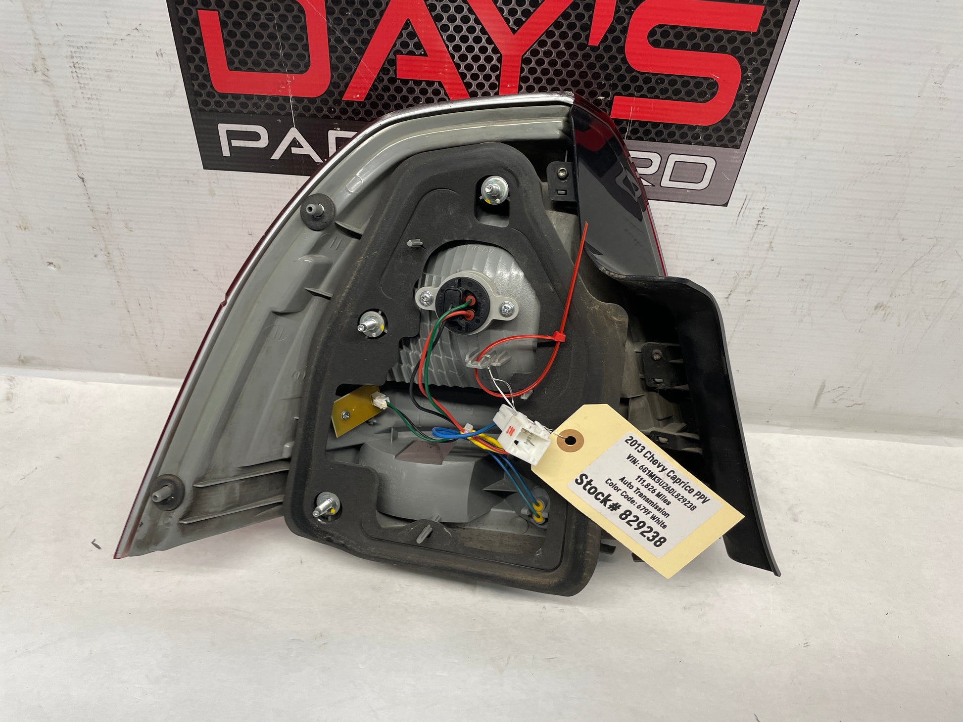 2013 Chevy Caprice PPV RH Passenger Taillight Tail Light Lamp OEM - Day's Parts Yard