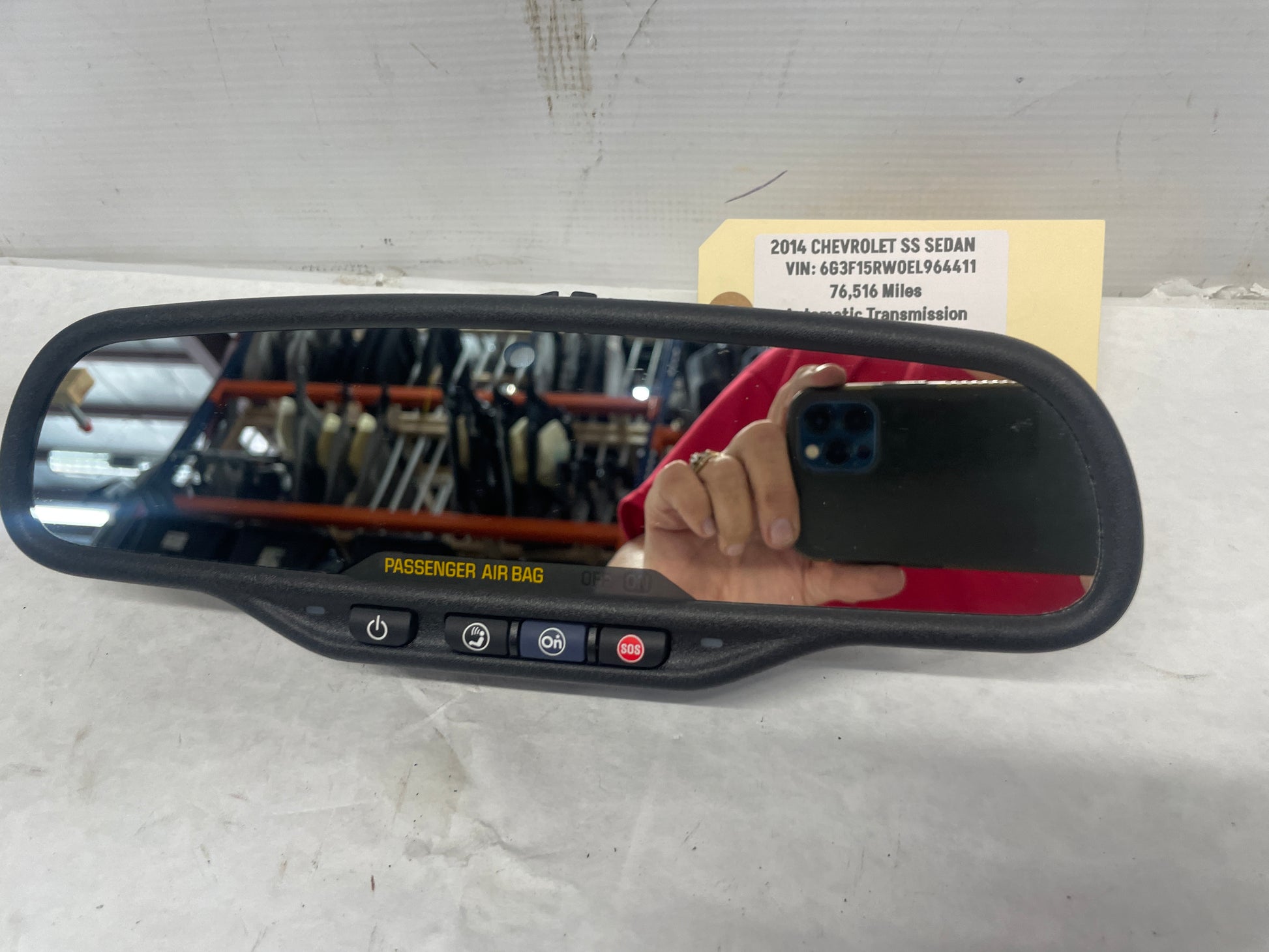 2014 Chevy SS Sedan Rear View Rearview Mirror Auto Dimming & OnStar OEM - Day's Parts Yard