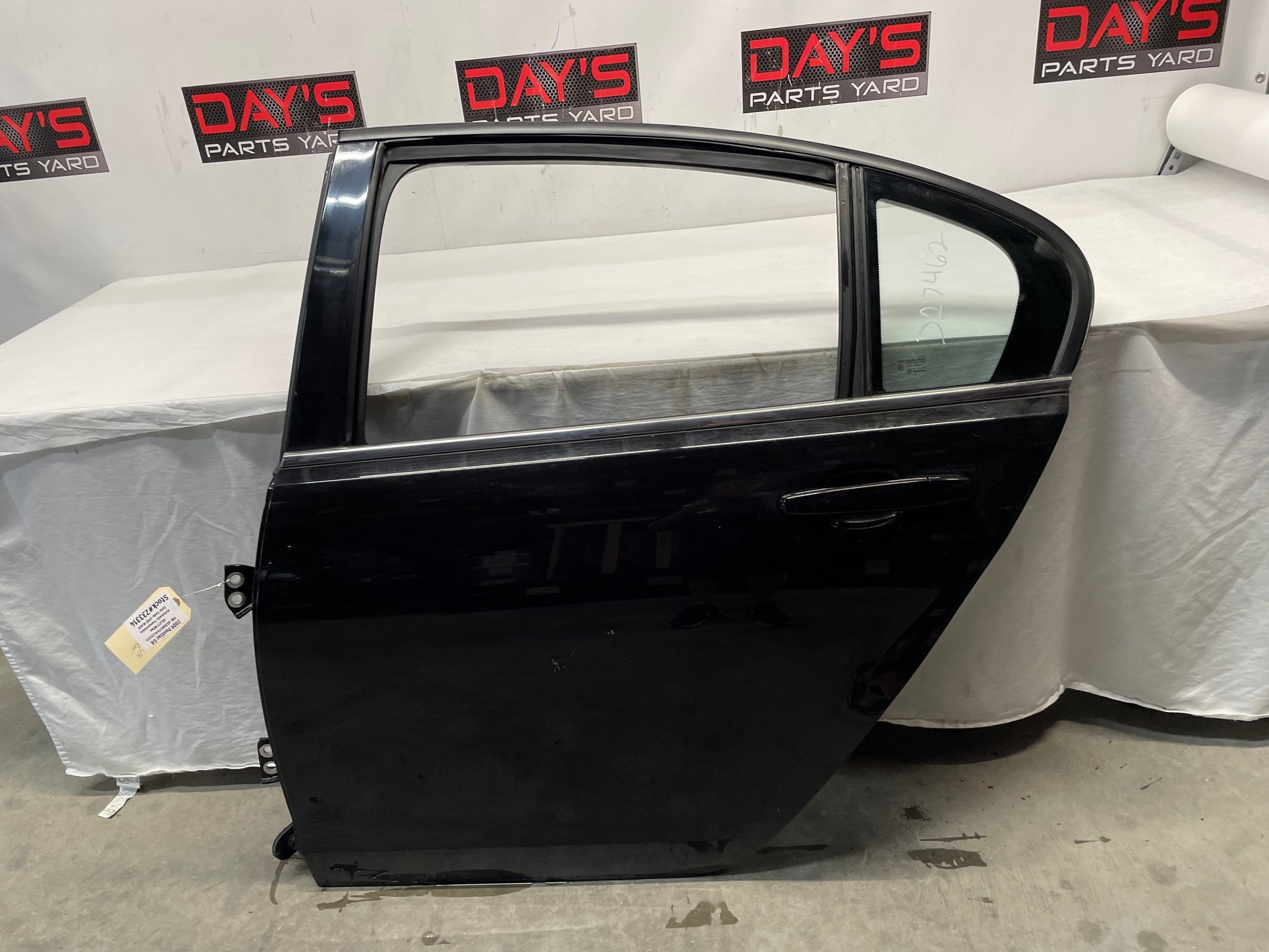 2009 Pontiac G8 LH Driver Rear Exterior Door Black OEM - Day's Parts Yard