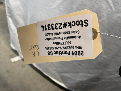 2009 Pontiac G8 LH Driver Rear Exterior Door Black OEM - Day's Parts Yard