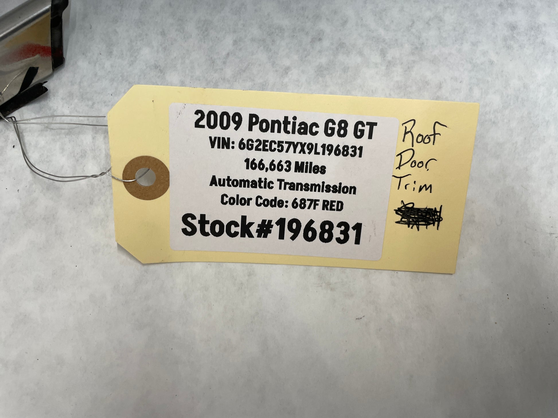 2009 Pontiac G8 GT RH Passenger Door Roof Chrome Reveal Molding Trim OEM - Day's Parts Yard