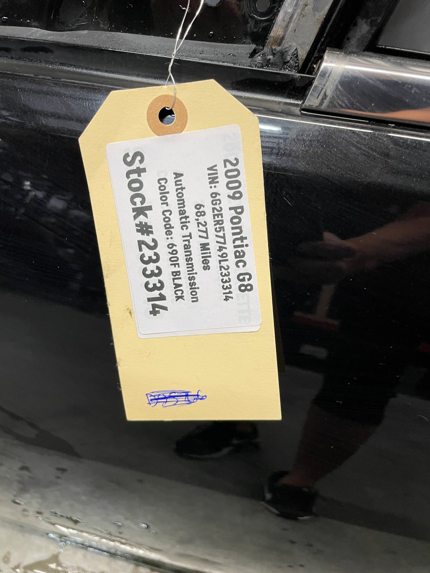 2009 Pontiac G8 LH Driver Front Exterior Door Black OEM - Day's Parts Yard