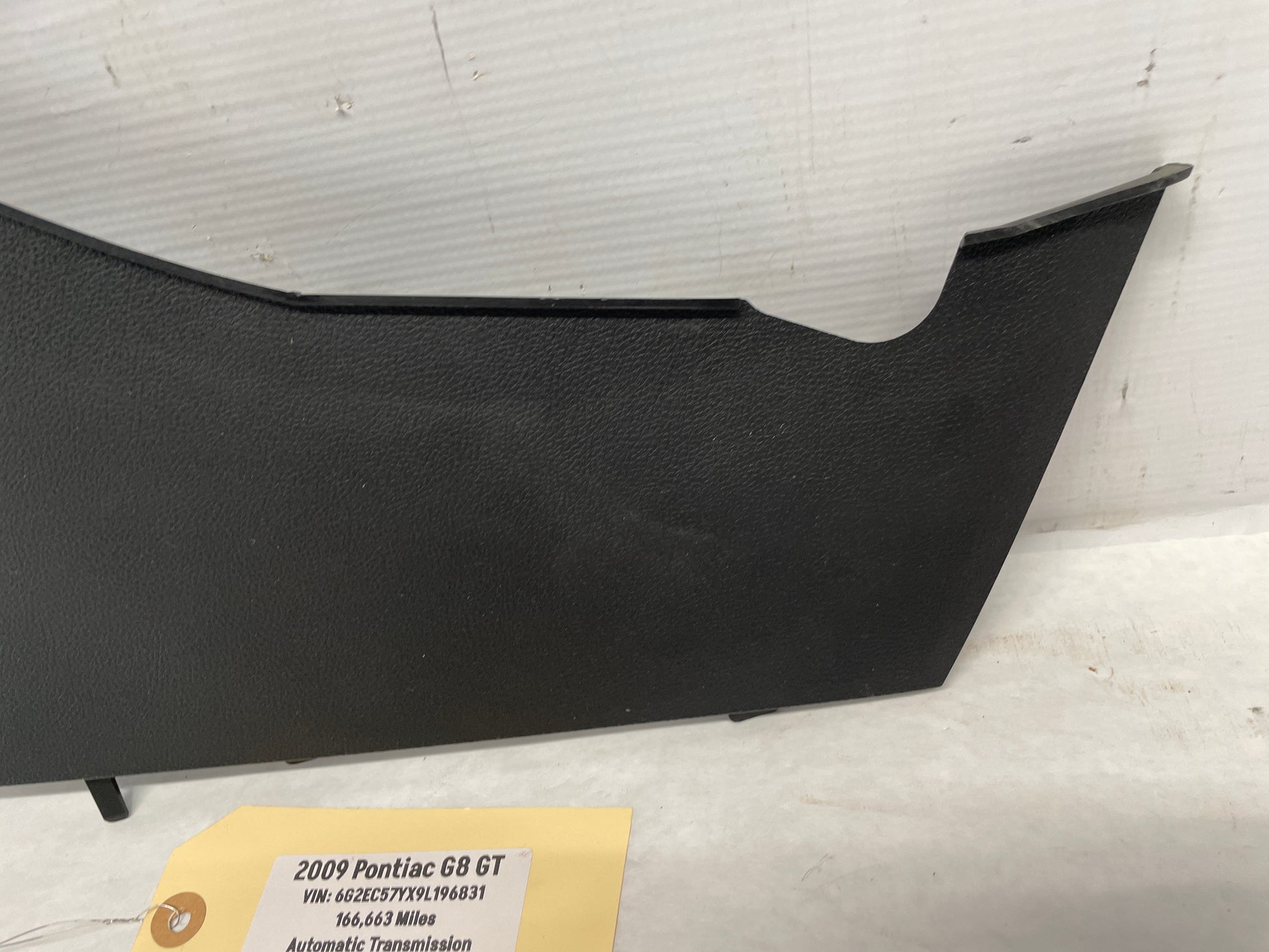 2009 Pontiac G8 GT RH Passenger Dash Center Console Lower Extension Side Trim OEM - Day's Parts Yard