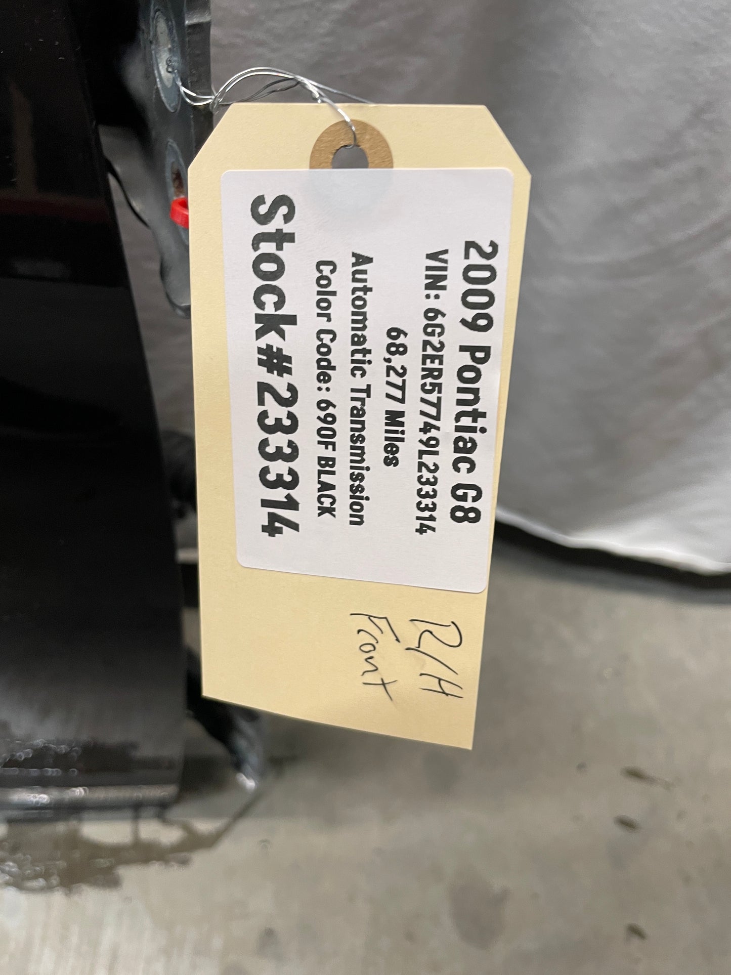 2009 Pontiac G8 GT RH Passenger Front Exterior Door OEM - Day's Parts Yard