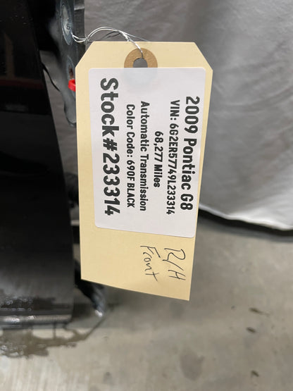 2009 Pontiac G8 GT RH Passenger Front Exterior Door OEM - Day's Parts Yard