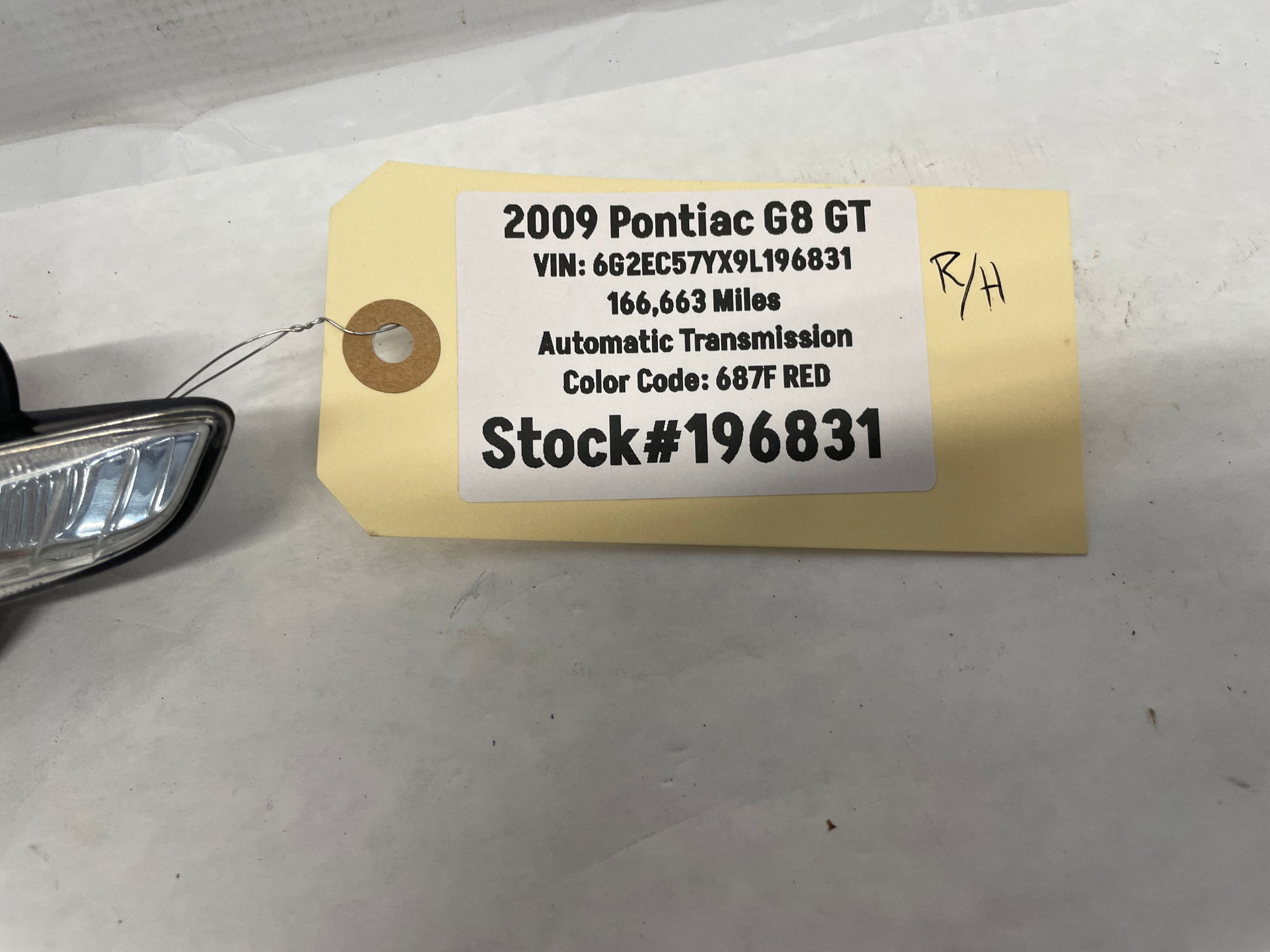 2009 Pontiac G8 GT RH Passenger Fender Marker Repeater Lamp Light OEM - Day's Parts Yard