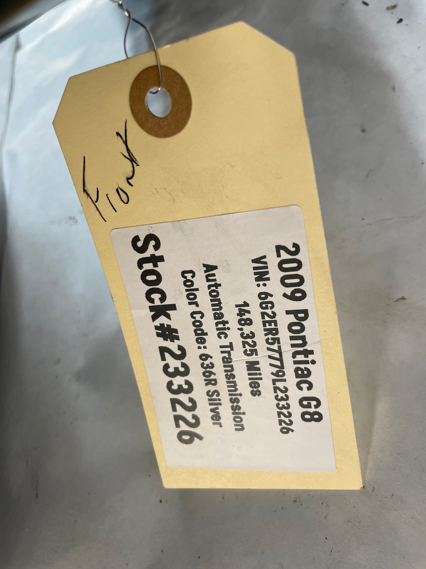 2009 Pontiac G8 Front Bumper Energy Impact Absorber Bar OEM - Day's Parts Yard