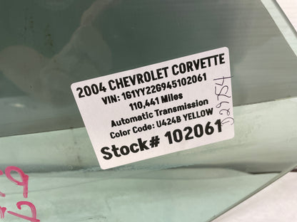 2004 Chevy C5 Corvette RH Passenger Front Door Window Glass OEM - Day's Parts Yard