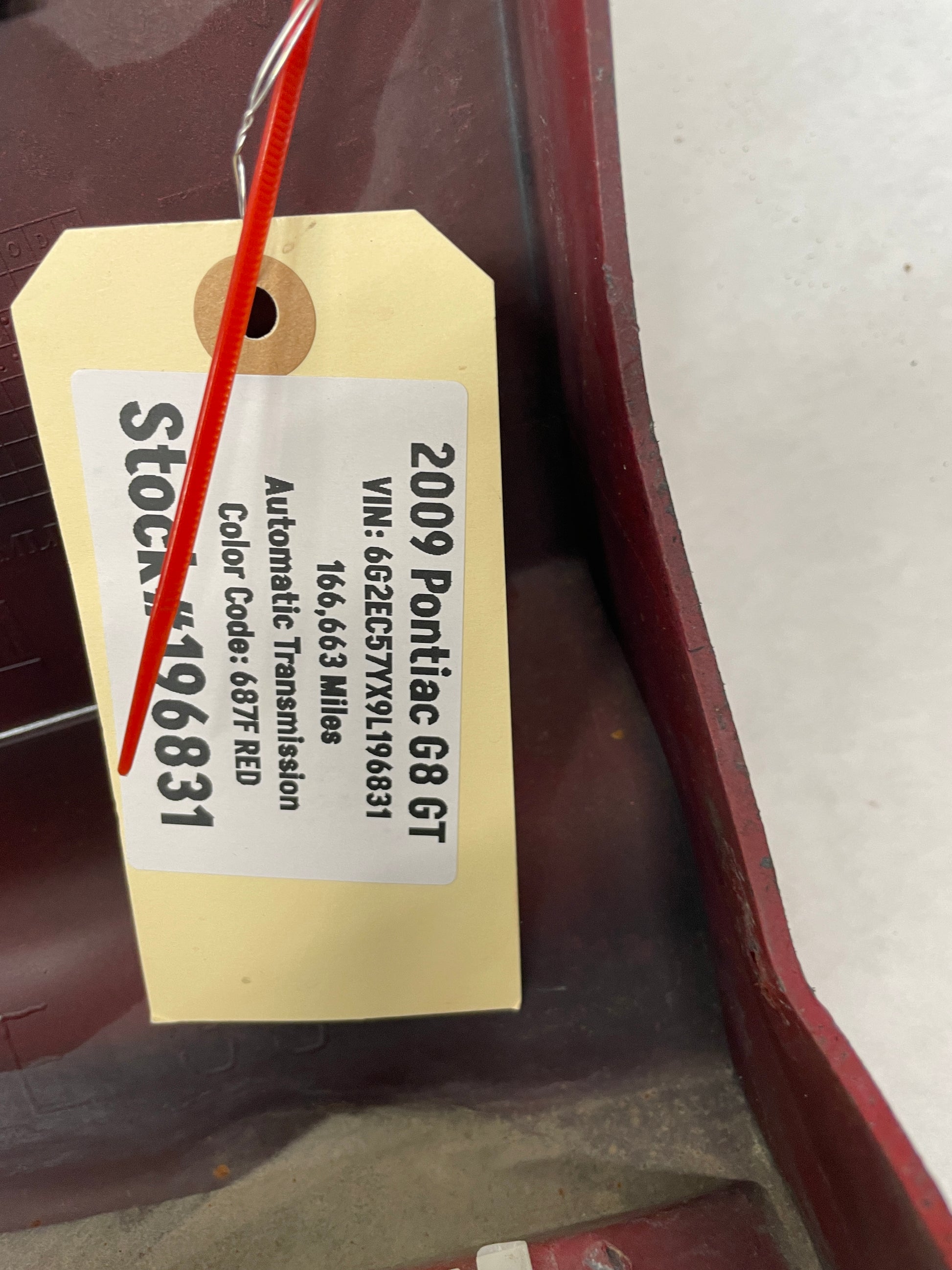 2009 Pontiac G8 GT RH Passenger Rocker Molding Side Skirt Panel Trim Red OEM - Day's Parts Yard