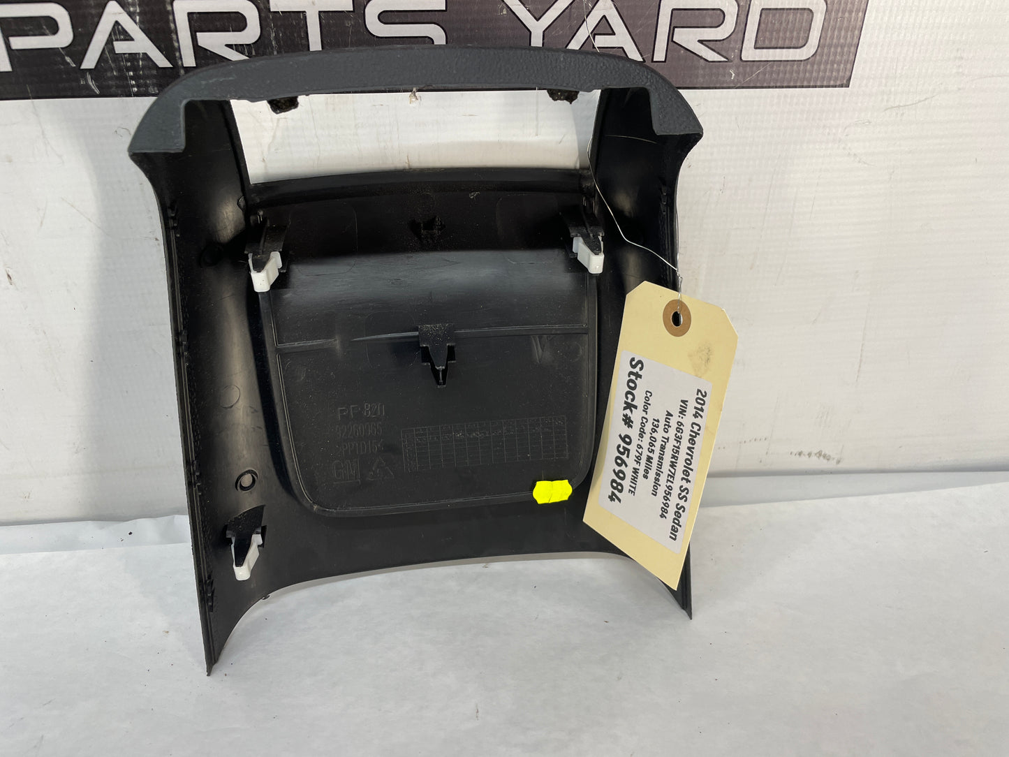2014 Chevy SS Sedan Rear Center Console Cover Trim Panel OEM - Day's Parts Yard