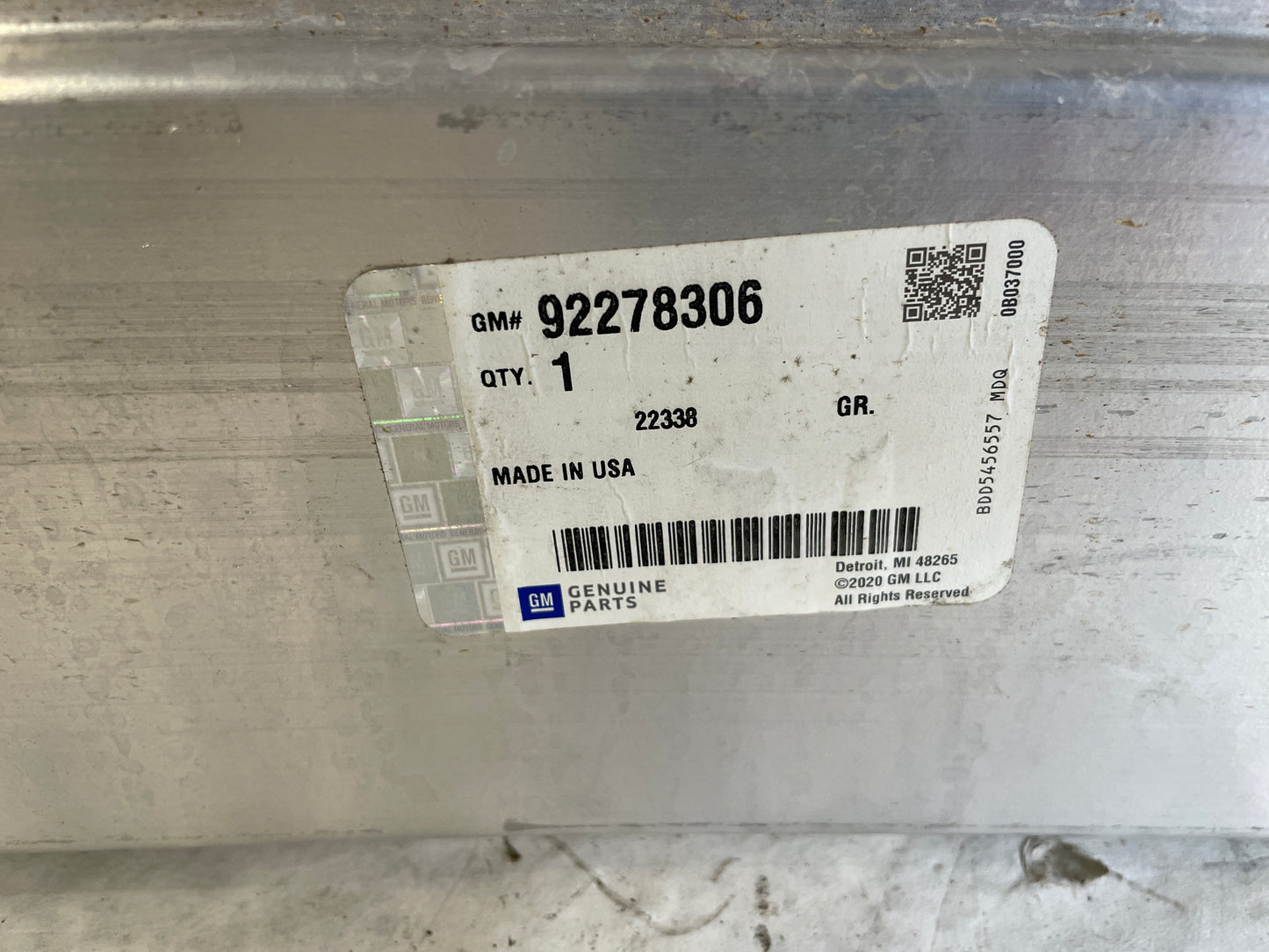 2014 Chevy SS Sedan Rear Impact Reinforcement Bar OEM