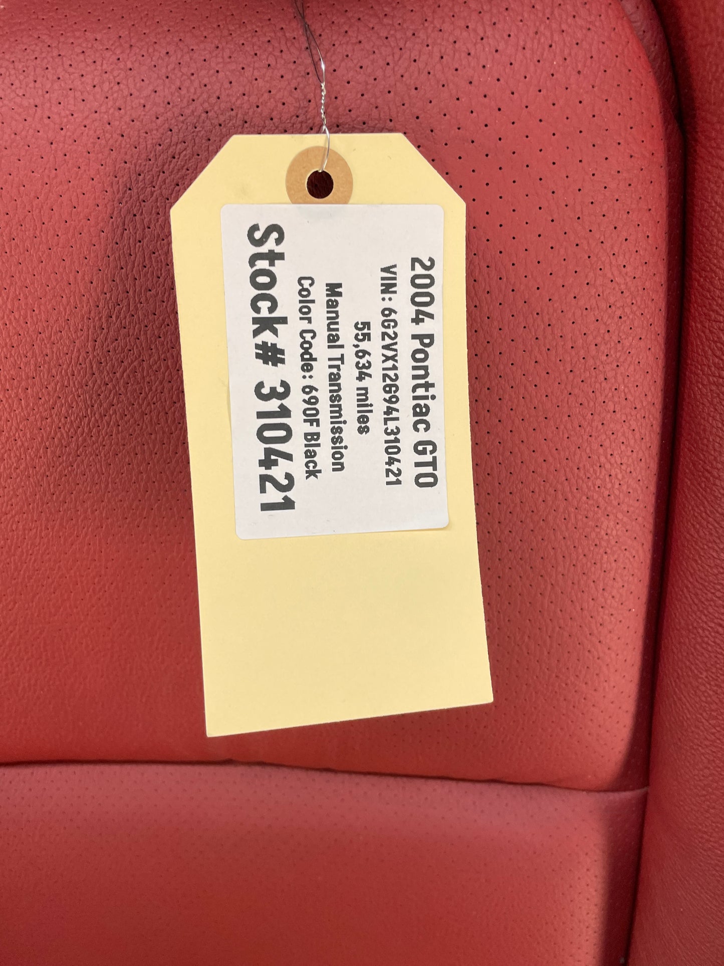 2004 Pontiac GTO Red Rear Seats OEM