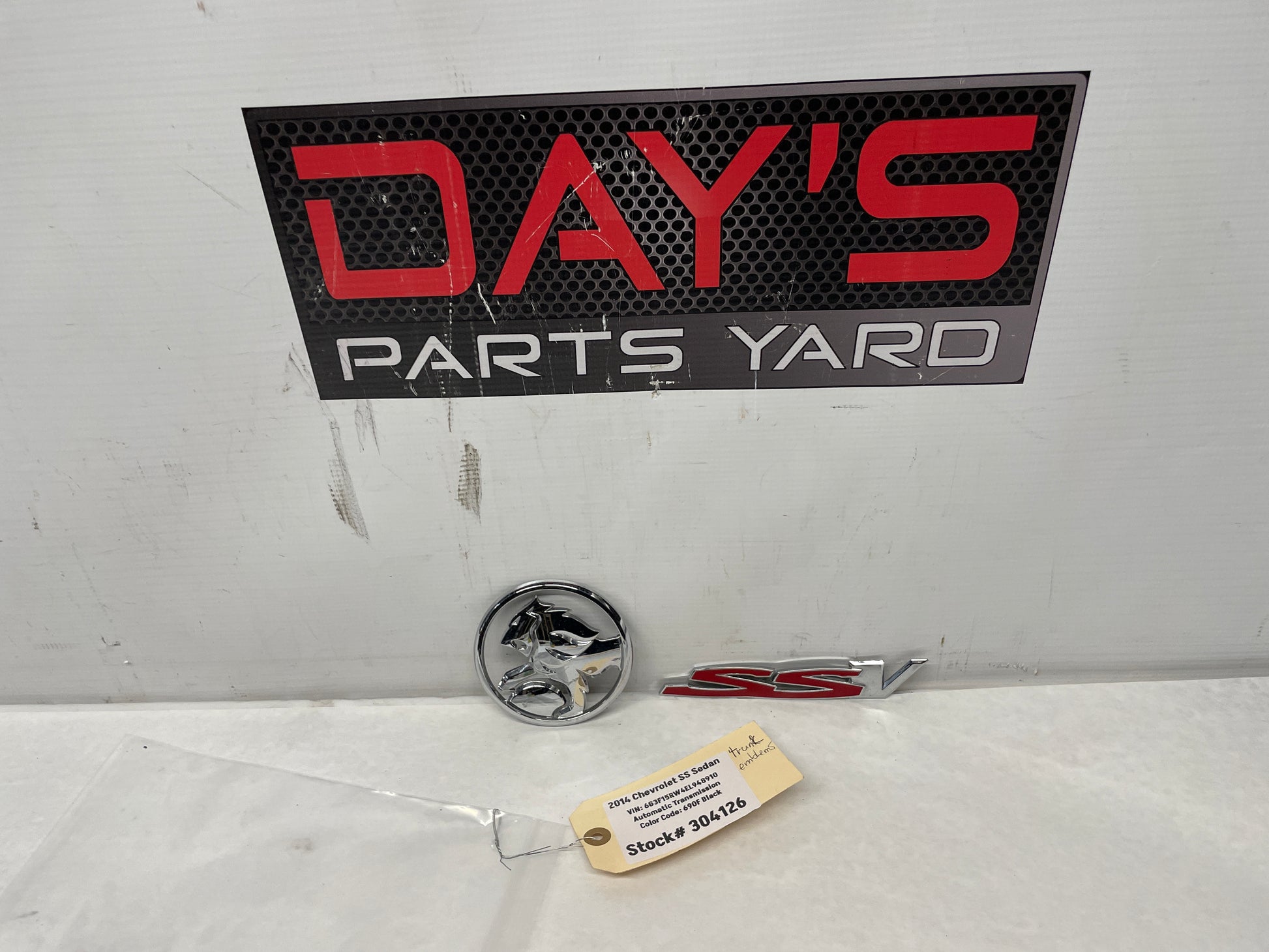 2014 Chevy SS Sedan Holden Trunk Deck Lid Emblem Badge OEM - Day's Parts Yard