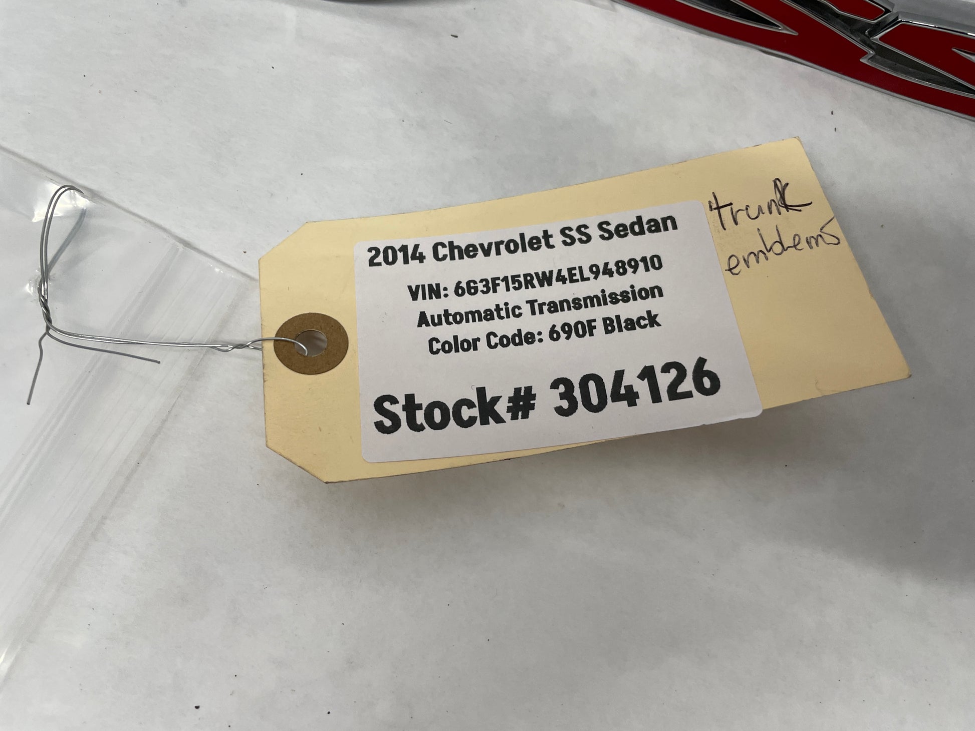 2014 Chevy SS Sedan Holden Trunk Deck Lid Emblem Badge OEM - Day's Parts Yard