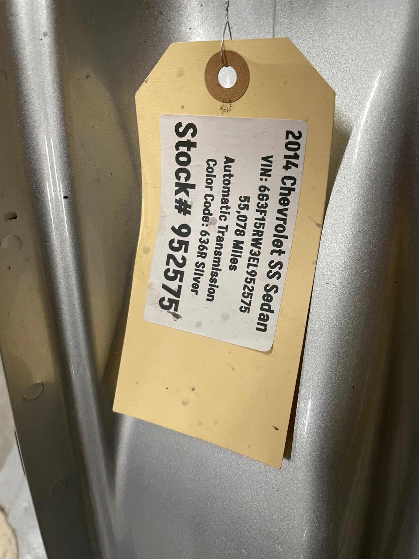 2014 Chevy SS Sedan LH Driver Quarter Panel Rear Fender OEM