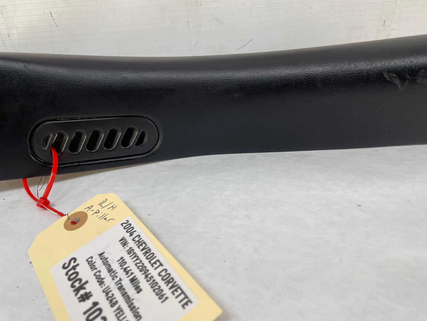 2004 Chevy C5 Corvette RH Passenger Interior A Pillar Windshield Trim Panel OEM - Day's Parts Yard