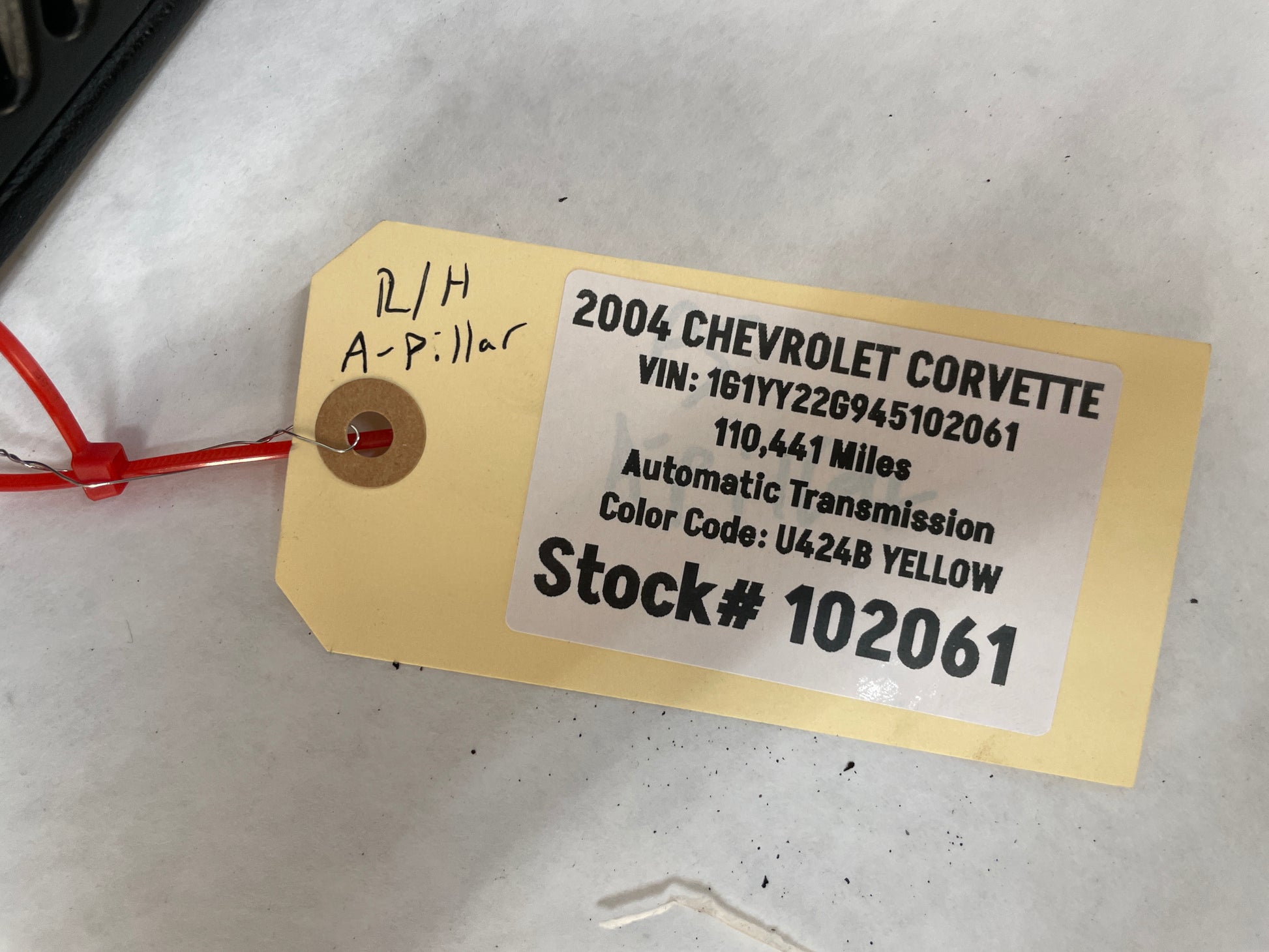 2004 Chevy C5 Corvette RH Passenger Interior A Pillar Windshield Trim Panel OEM - Day's Parts Yard