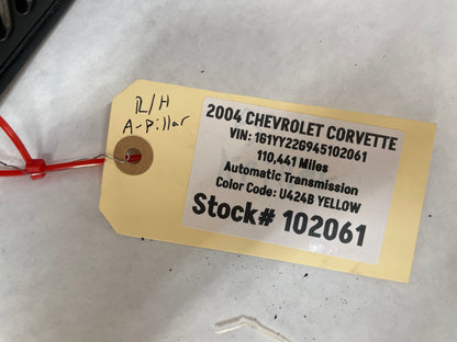 2004 Chevy C5 Corvette RH Passenger Interior A Pillar Windshield Trim Panel OEM - Day's Parts Yard