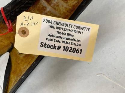 2004 Chevy C5 Corvette RH Passenger Interior A Pillar Windshield Trim Panel OEM - Day's Parts Yard