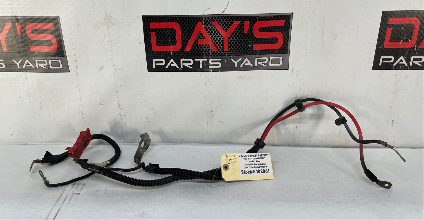 2004 Chevy C5 Corvette Positive Negative Battery Terminal Cable Wire Harness OEM - Day's Parts Yard