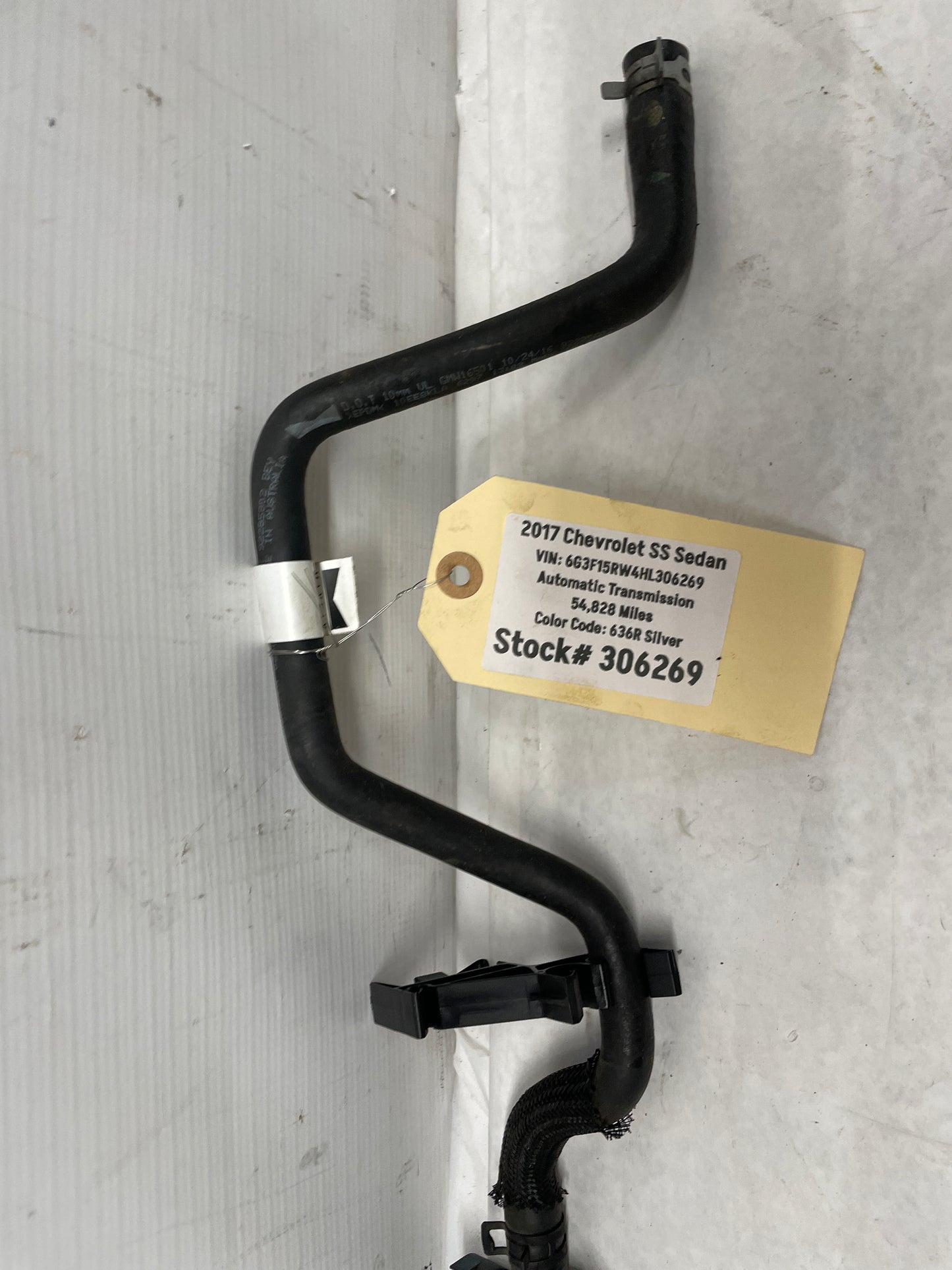 2017 Chevy SS Sedan Brake Booster Vacuum Hose Line Tube OEM