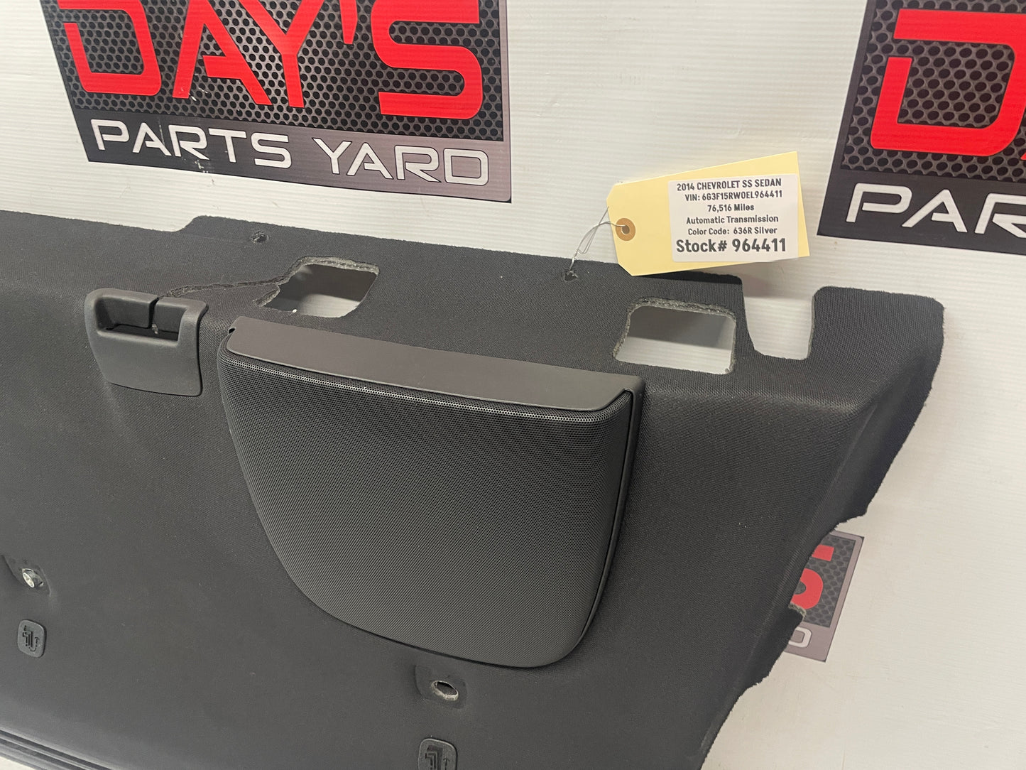 2014 Chevy SS Sedan Rear Package Deck Tray Parcel Shelf Trim Lid OEM - Day's Parts Yard