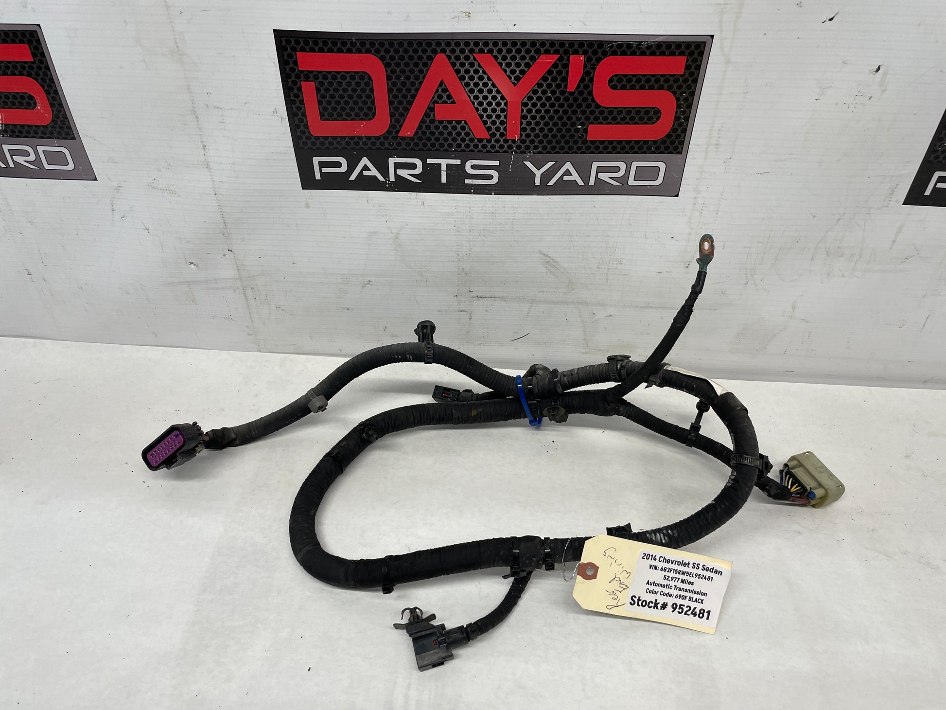 2014 Chevy SS Sedan Rear Suspension Cradle Wire Wiring Harness OEM - Day's Parts Yard