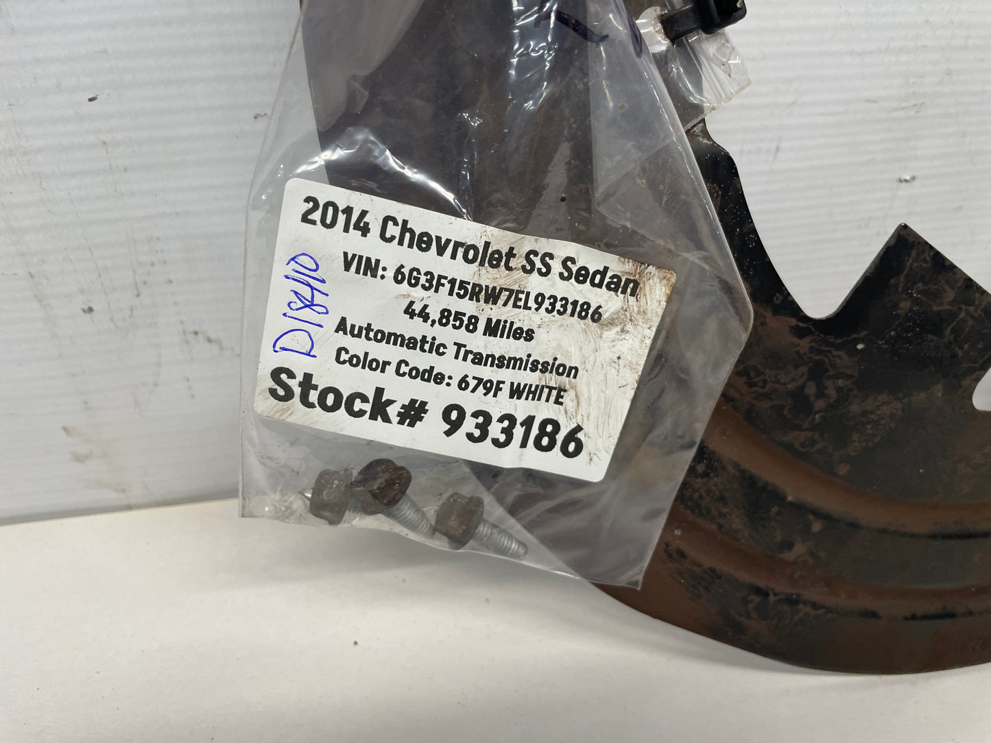 2014 Chevy SS Sedan LH Driver Front Brake Dust Shield OEM - Day's Parts Yard