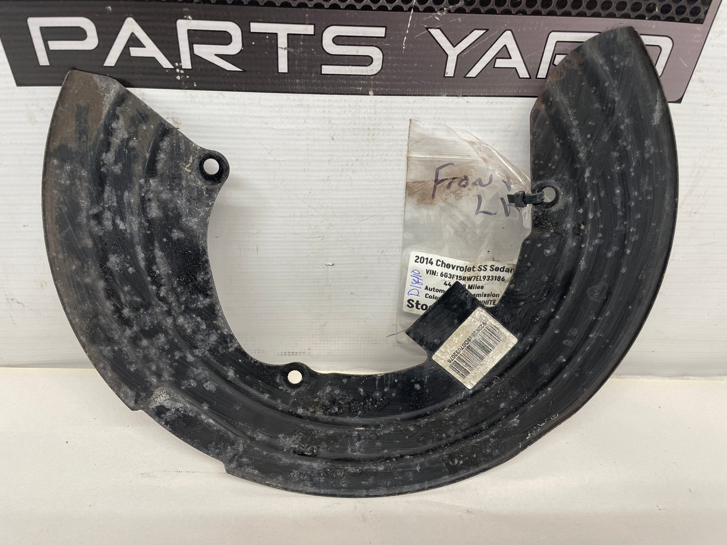 2014 Chevy SS Sedan LH Driver Front Brake Dust Shield OEM - Day's Parts Yard