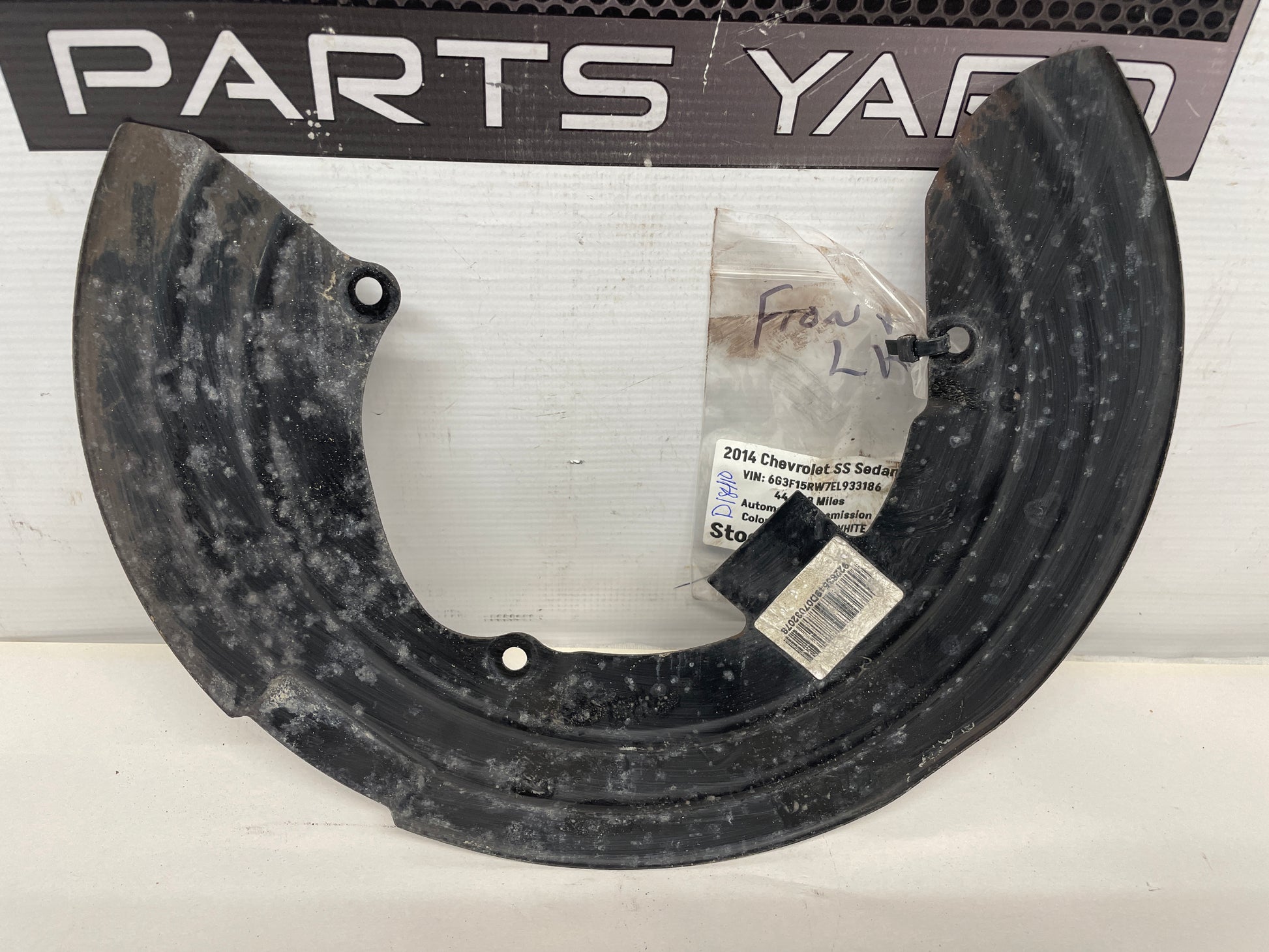 2014 Chevy SS Sedan LH Driver Front Brake Dust Shield OEM - Day's Parts Yard