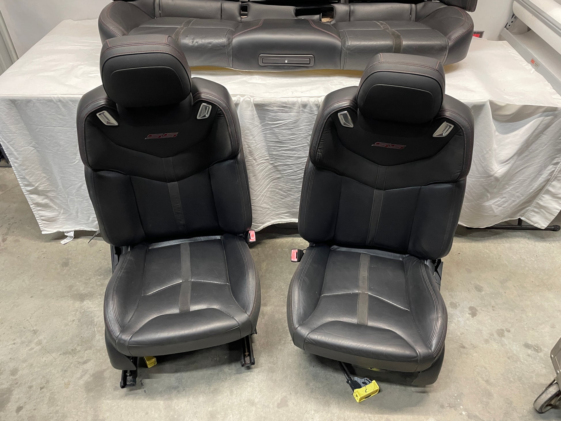 2014 Chevy SS Sedan Seats Fronts and Rears Black Leather Alcantara Suede OEM - Day's Parts Yard