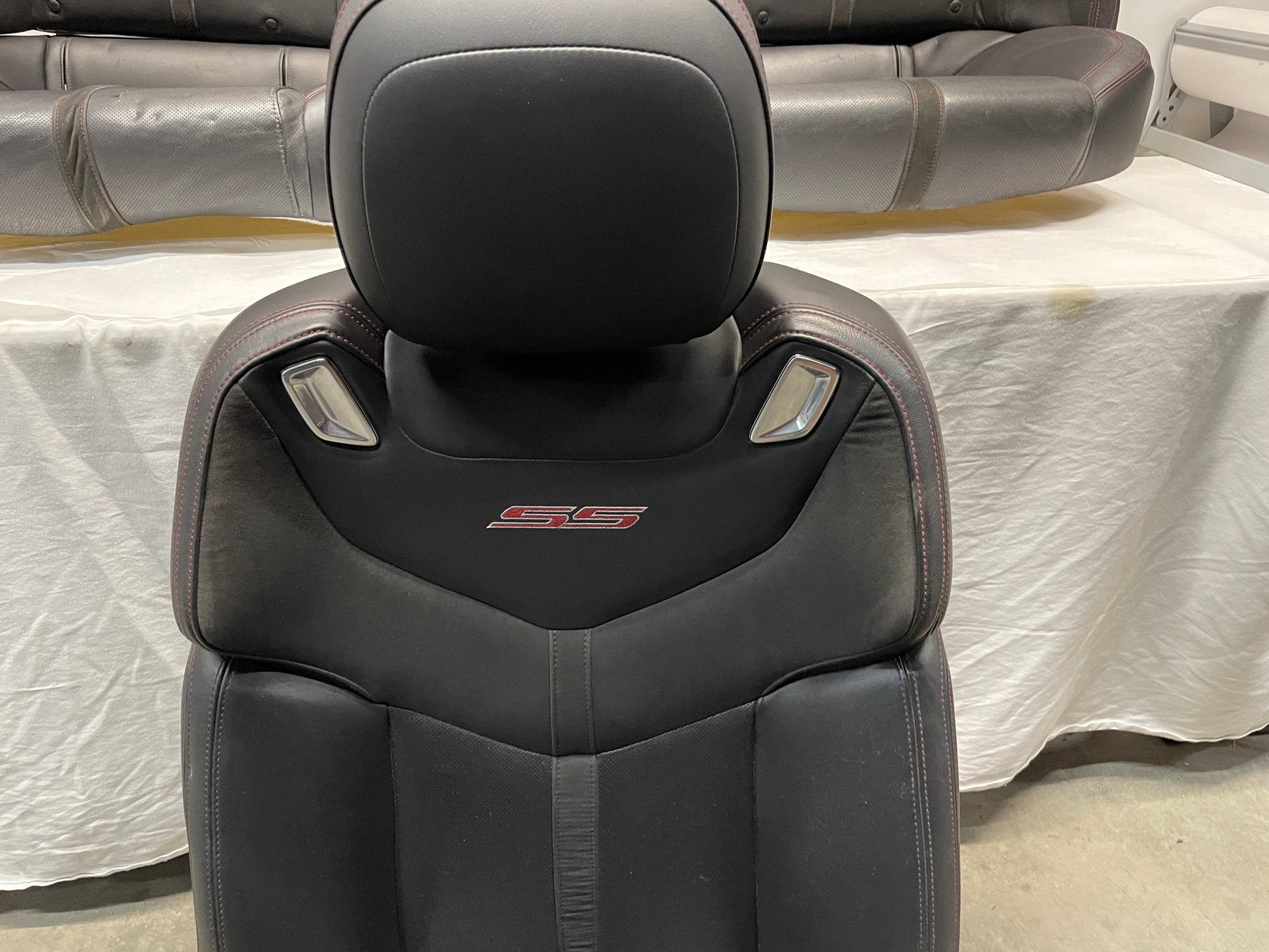 2014 Chevy SS Sedan Seats Fronts and Rears Black Leather Alcantara Suede OEM - Day's Parts Yard