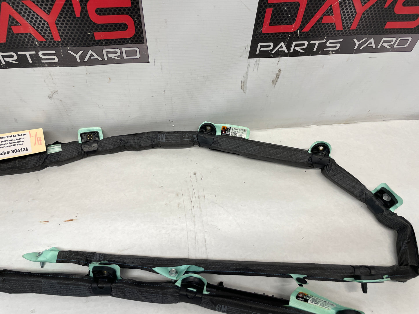 2014 Chevy SS Sedan RH & LH Curtain Roof Side Top Rail Airbag Air Bag Set OEM - Day's Parts Yard