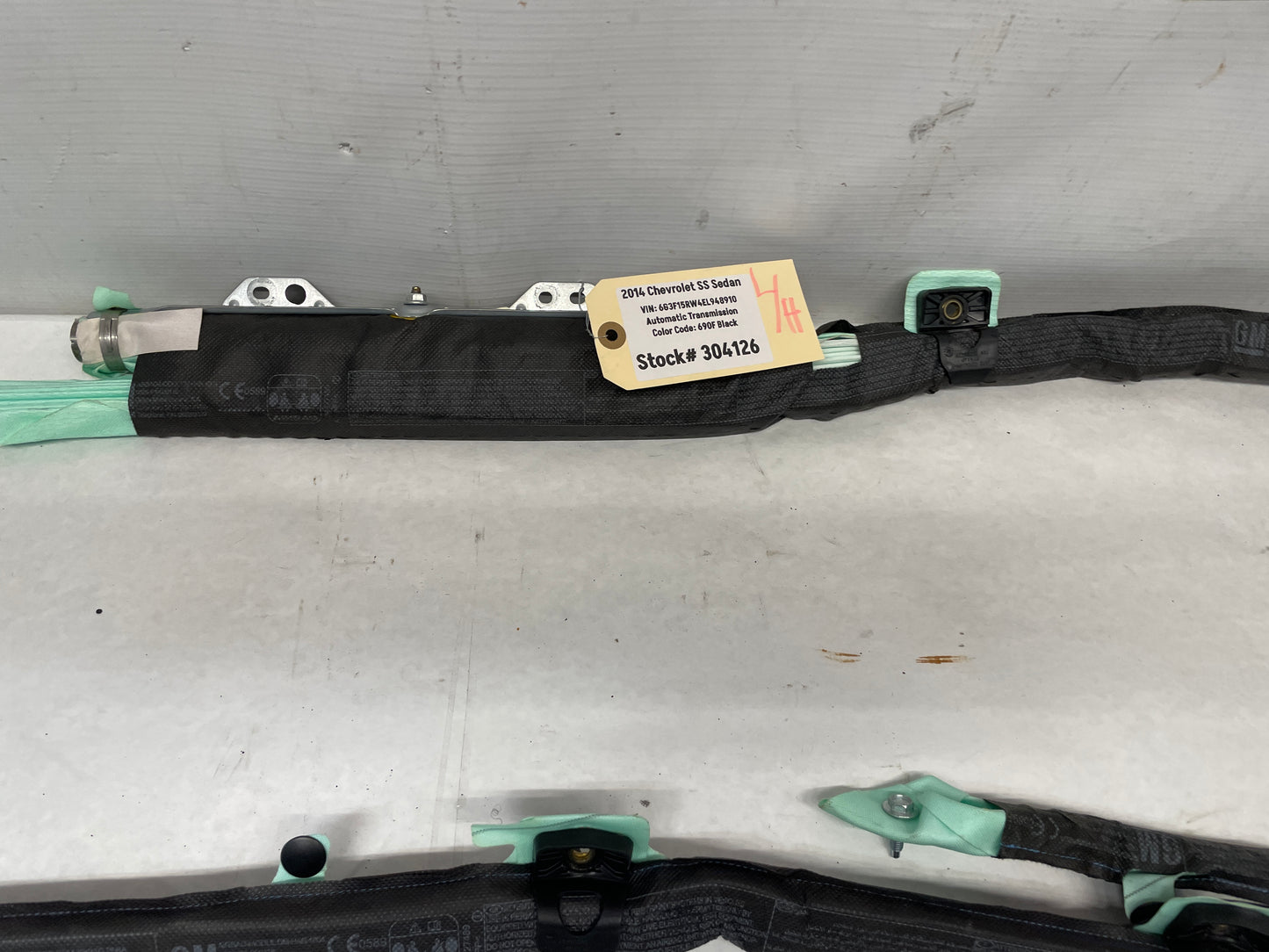 2014 Chevy SS Sedan RH & LH Curtain Roof Side Top Rail Airbag Air Bag Set OEM - Day's Parts Yard