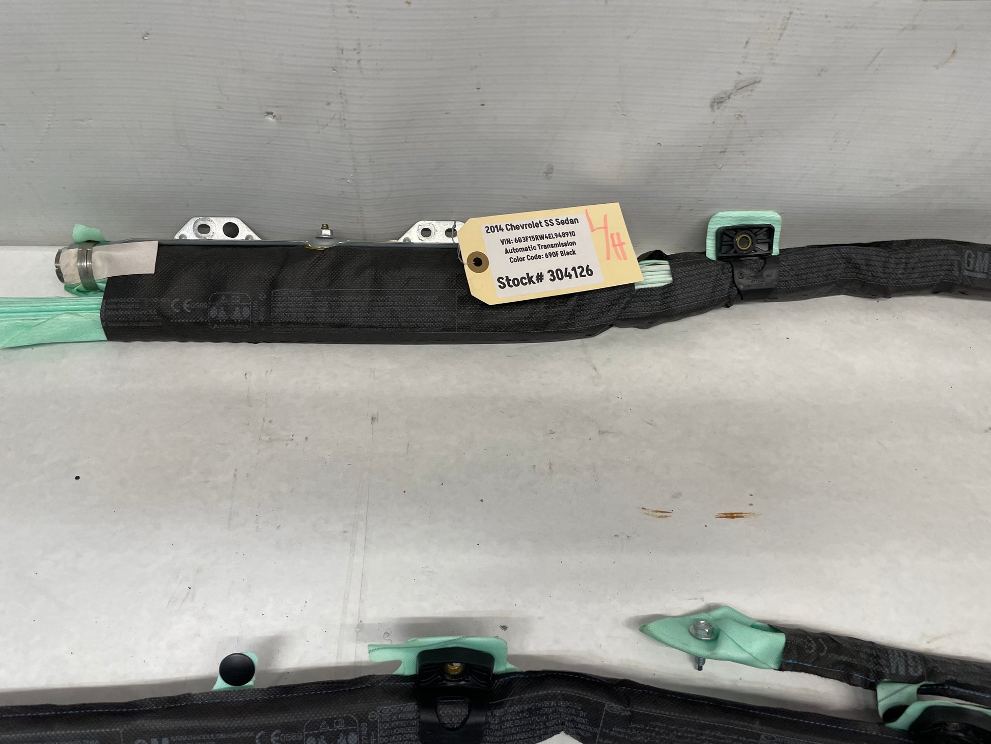 2014 Chevy SS Sedan RH & LH Curtain Roof Side Top Rail Airbag Air Bag Set OEM - Day's Parts Yard