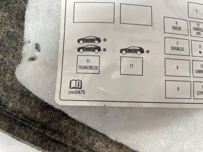 2013 Cadillac CTS-V Coupe Trunk Cargo Rear Interior Fuse Box Cover Door OEM - Day's Parts Yard