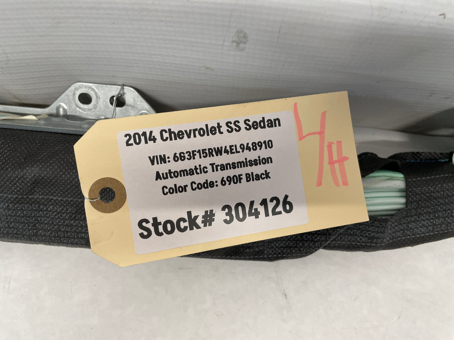 2014 Chevy SS Sedan RH & LH Curtain Roof Side Top Rail Airbag Air Bag Set OEM - Day's Parts Yard