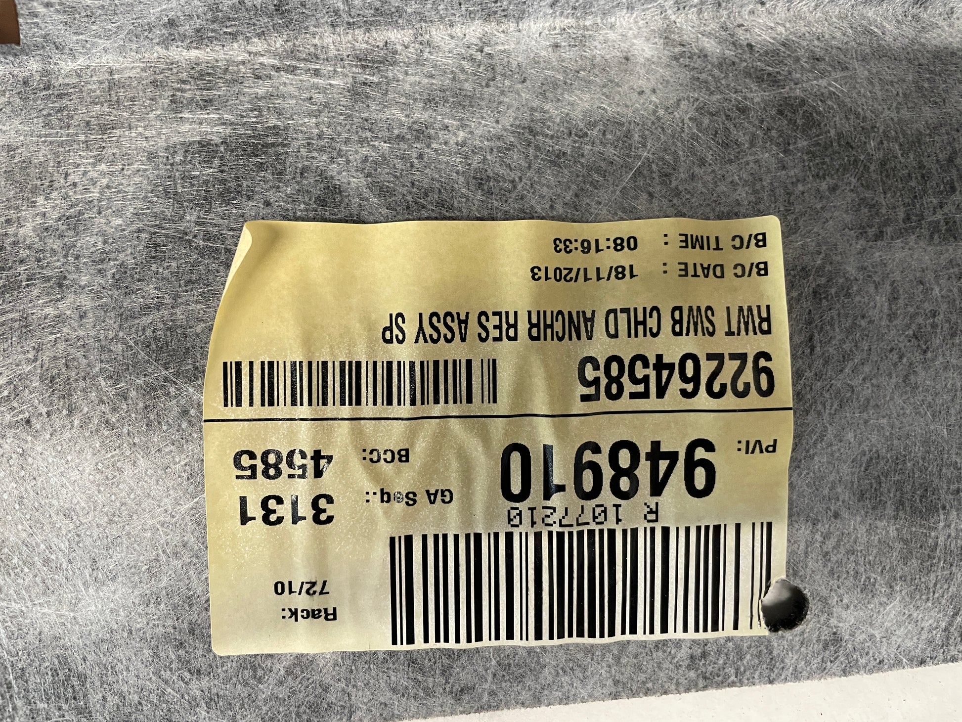 2014 Chevy SS Sedan Rear Interior Package Deck Tray Parcel Shelf Trim Cover OEM - Day's Parts Yard