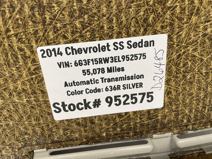 2014 Chevy SS Sedan Sun Moon Roof Sun Shade OEM - Day's Parts Yard