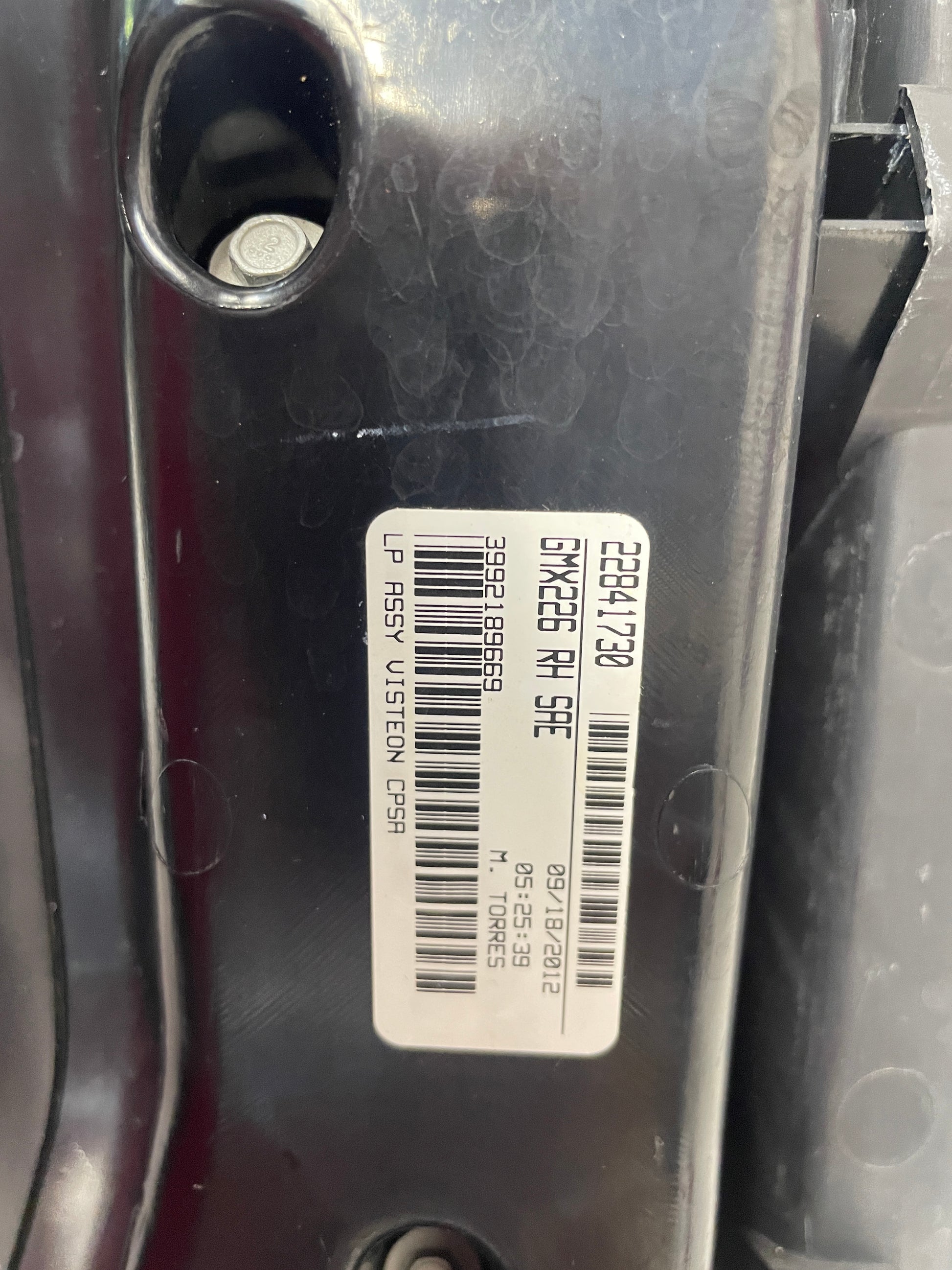 2013 Cadillac CTS-V Coupe RH Passenger Tail Light Taillight Stop Lamp OEM - Day's Parts Yard