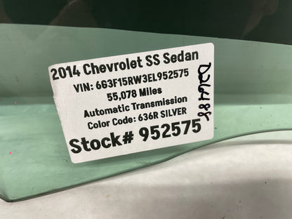 2014 Chevy SS Sedan LH Driver Front Door Window Glass OEM - Day's Parts Yard