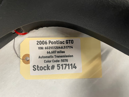 2006 Pontiac GTO RH Passenger Rear Interior Quarter Door Panel Trim Black OEM