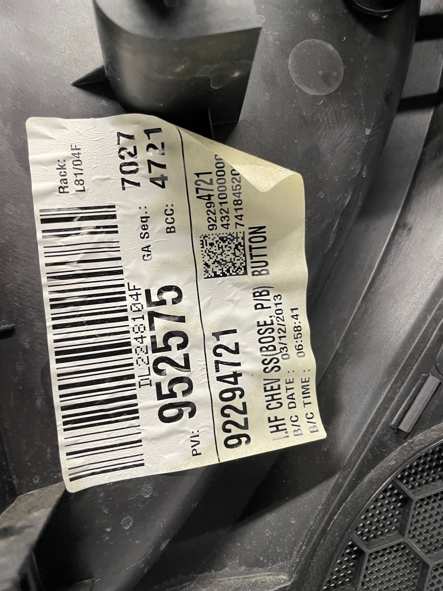 2014 Chevy SS Sedan LH Driver Front Interior Door Panel Trim OEM - Day's Parts Yard
