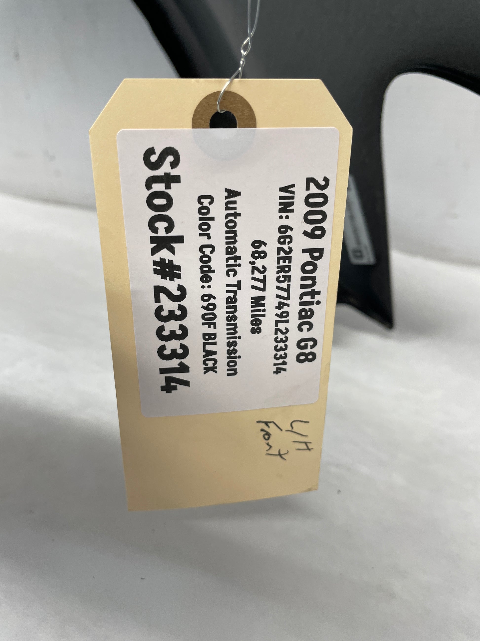 2009 Pontiac G8 LH Driver Front Fender Black OEM - Day's Parts Yard