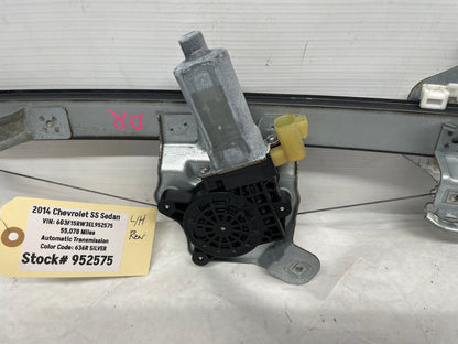 2014 Chevy SS Sedan LH Driver Rear Window Regulator w/ Motor OEM - Day's Parts Yard