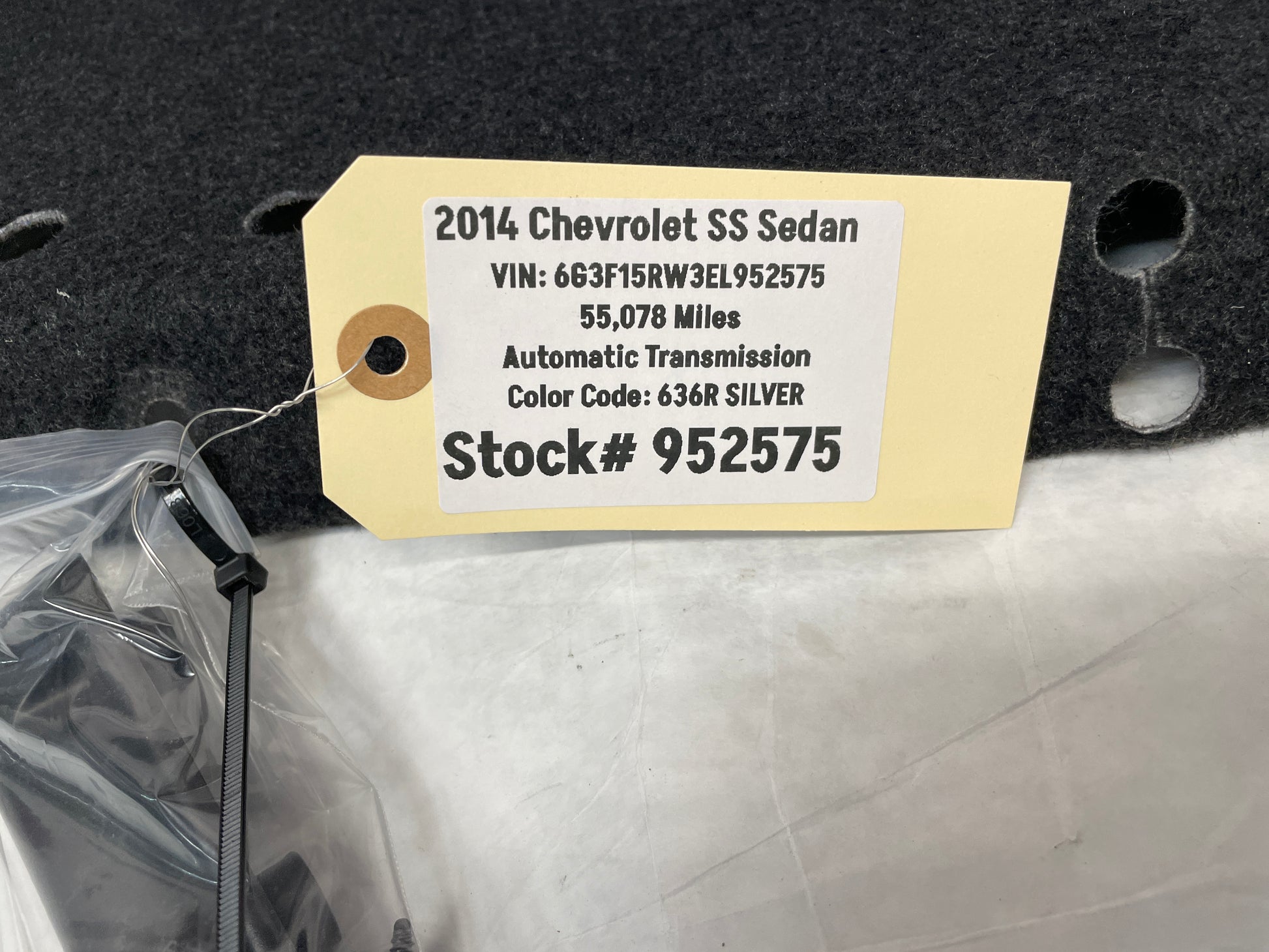 2014 Chevy SS Sedan Trunk Deck Lid Liner Carpet Felt OEM - Day's Parts Yard
