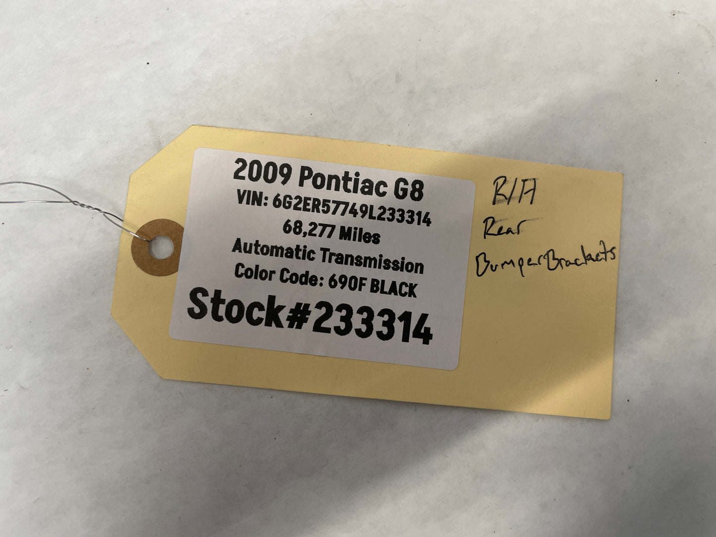 2009 Pontiac G8 GT Complete Rear Bumper Brackets Mounts Guides Set OEM - Day's Parts Yard