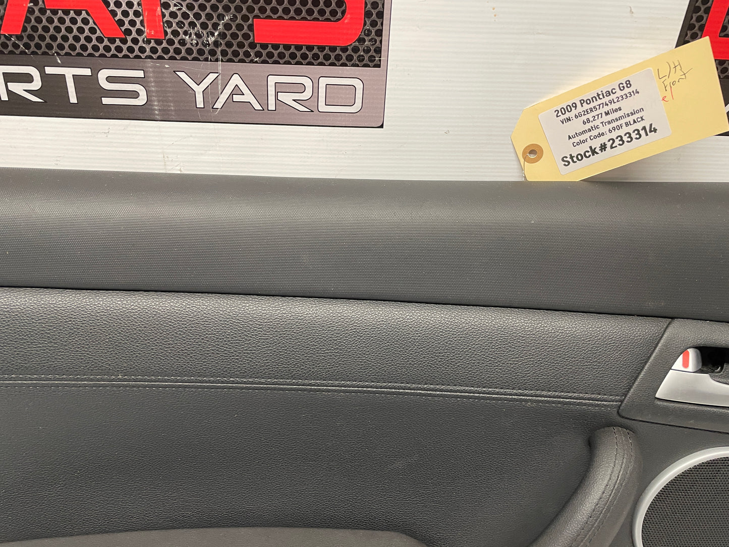 2009 Pontiac G8 G8 LH Driver Front Interior Door Panel Trim OEM - Day's Parts Yard
