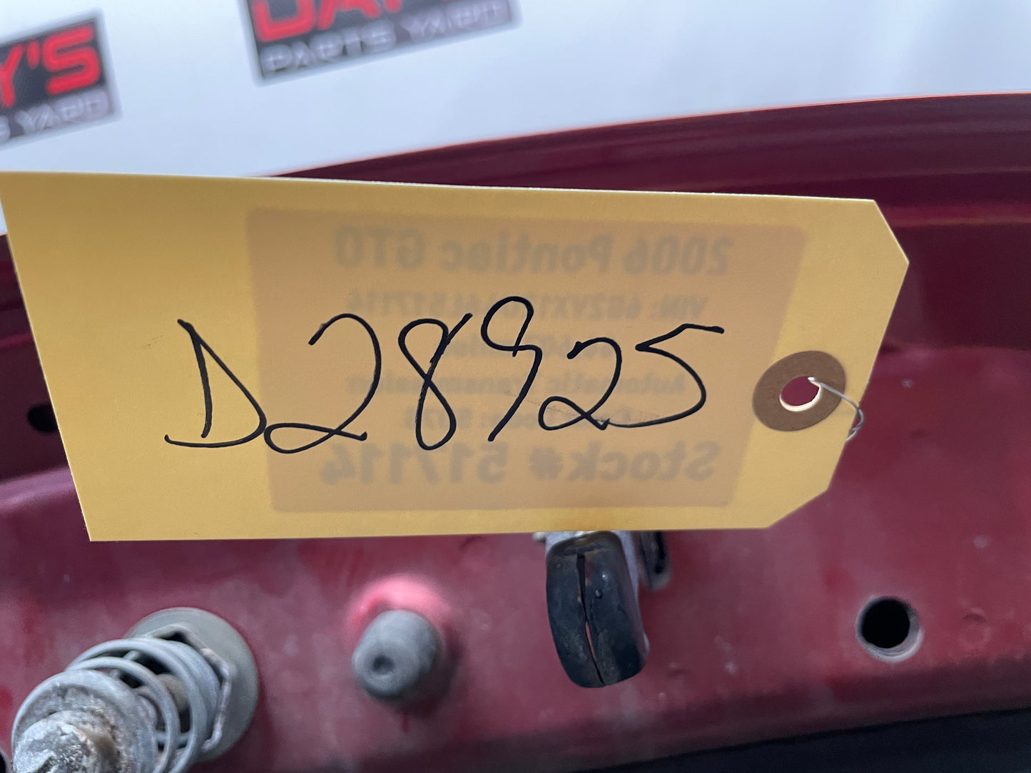 2006 Pontiac GTO Hood Assembly Spice Red OEM